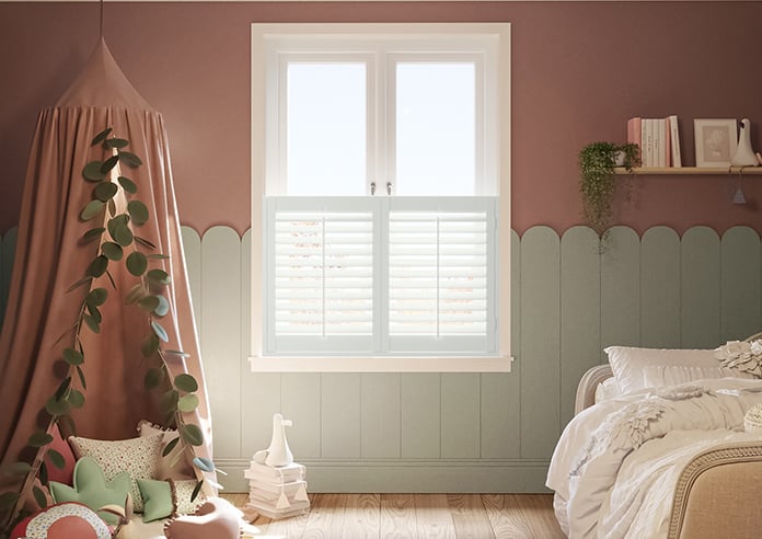 Kensington, Muted White - Cafe Style Plantation Shutter - Image 3